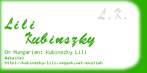 lili kubinszky business card